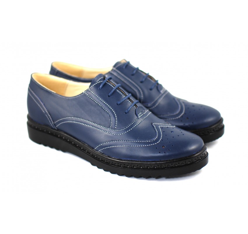 Pantofi dama casual din piele naturala bleumarin - P29OBLMBOX