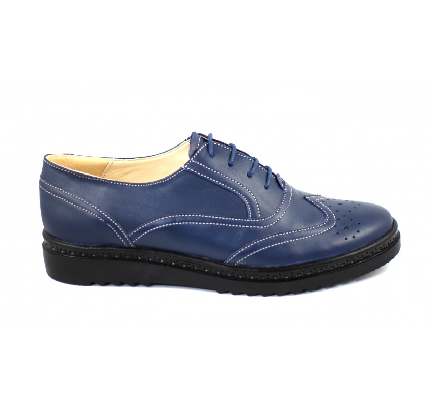 Pantofi dama casual din piele naturala bleumarin - P29OBLMBOX