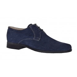 Pantofi barbati eleganti din piele naturala intoarsa bleumarin P34BLMVEL