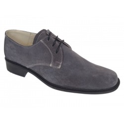Pantofi barbati gri eleganti din piele naturala intoarsa velur P34GRIVEL