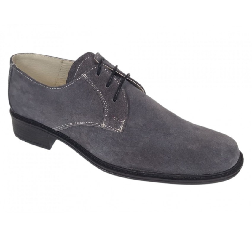 Pantofi barbati gri eleganti din piele naturala intoarsa velur P34GRIVEL
