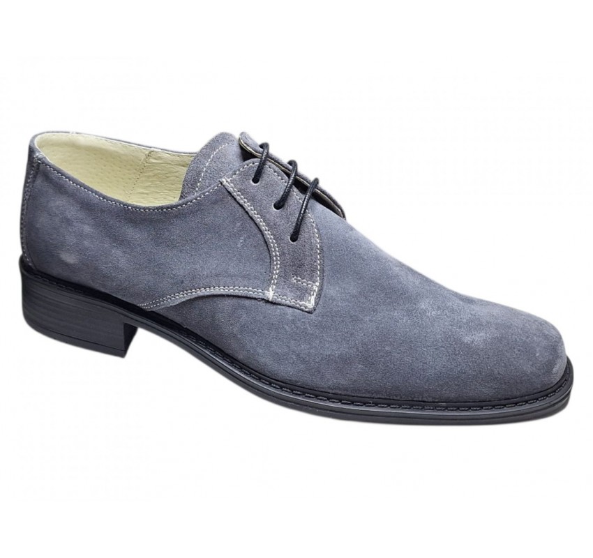 Pantofi barbati gri eleganti din piele naturala intoarsa velur P34GRIVEL