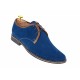 Pantofi barbati casual din piele naturala intoarsa - Model Albastru P34MBL