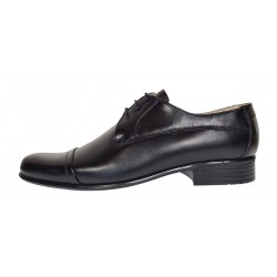 Pantofi barbati eleganti din piele naturala de culoare neagra P351N 
