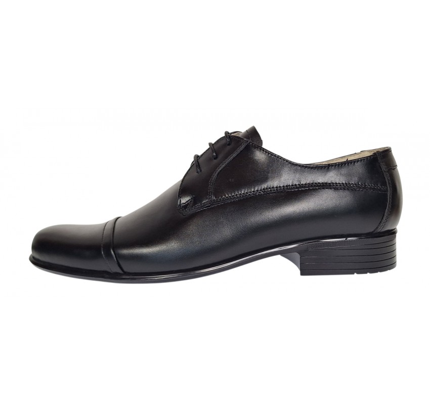Pantofi barbati eleganti din piele naturala de culoare neagra P351N 