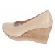 Pantofi dama casual din piele naturala bej cu platforma de 7 cm - MARA BEJ P3550BEJ