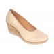 Pantofi dama casual din piele naturala bej cu platforma de 7 cm - MARA BEJ P3550BEJ