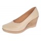Pantofi dama casual din piele naturala bej cu platforma de 7 cm - MARA BEJ P3550BEJ