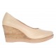 Pantofi dama casual din piele naturala bej cu platforma de 7 cm - MARA BEJ P3550BEJ