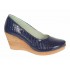 Pantofi dama casual din piele naturala platforme de 7 cm Mara Bleumarin - P3550BLCR