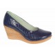 Pantofi dama casual din piele naturala platforme de 7 cm Mara Bleumarin - P3550BLCR