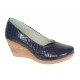 Pantofi dama casual din piele naturala platforme de 7 cm Mara Bleumarin - P3550BLCR