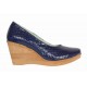 Pantofi dama casual din piele naturala platforme de 7 cm Mara Bleumarin - P3550BLCR