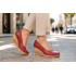 Pantofi dama casual din piele naturala maro coniac cu platforme de 7 cm P3550CON