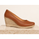 Pantofi damă coniac din piele naturală cu platformă de 7 cm P3550CON