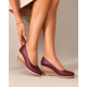Pantofi dama casual din piele naturala box cu platforma de 7 cm MARA GRENA