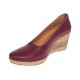 Pantofi dama casual din piele naturala box cu platforma de 7 cm MARA GRENA