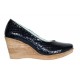 Pantofi dama casual din piele naturala platforme de 7 cm Mara Negru - P3550NCR
