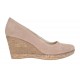 Pantofi dama casual din piele naturala intoarsa bej, platforme de 7 cm - MARA P3550VB
