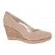 Pantofi dama casual din piele naturala intoarsa bej, platforme de 7 cm - MARA P3550VB