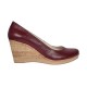 Pantofi dama casual din piele naturala box cu platforma de 7 cm MARA Visiniu
