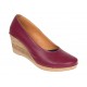 Pantofi dama casual din piele naturala box cu platforma de 7 cm MARA Visiniu