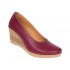 Pantofi dama casual din piele naturala box cu platforma de 7 cm MARA Visiniu