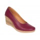 Pantofi dama casual din piele naturala box cu platforma de 7 cm MARA Visiniu