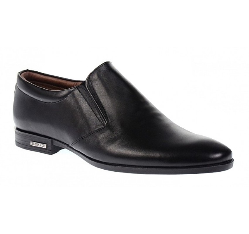 Pantofi eleganti barbati din piele naturala - Model Enzo Negru fara inchidere P361N
