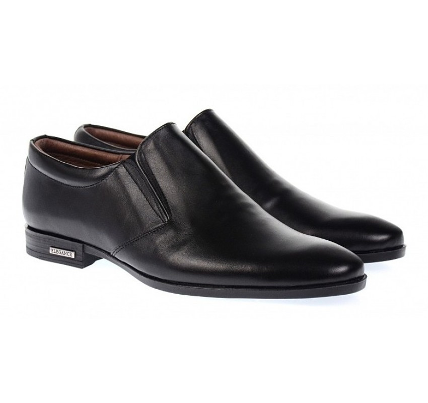 Pantofi eleganti barbati din piele naturala - Model Enzo Negru fara inchidere P361N
