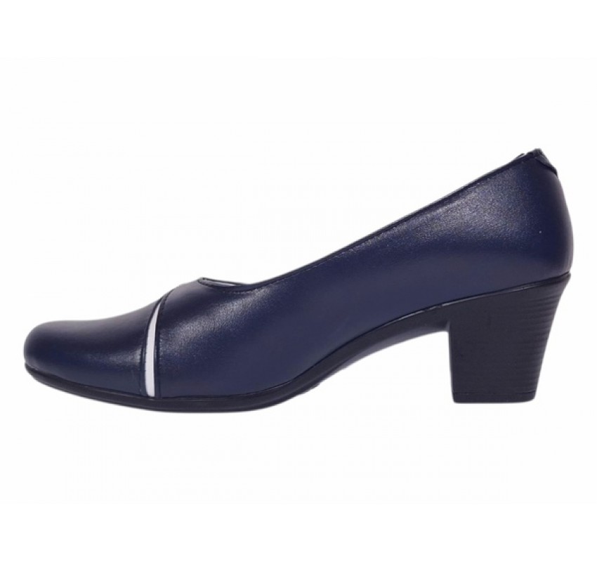 Pantofi dama eleganti piele naturala Mara Bleumarin - Alb P36BLA