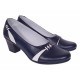 Pantofi dama eleganti piele naturala Mara Bleumarin - Alb P36BLA