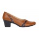 Pantofi dama eleganti din piele naturala Maro cu toc de 6cm P36CON