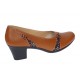 Pantofi dama eleganti din piele naturala Maro cu toc de 6cm P36CON