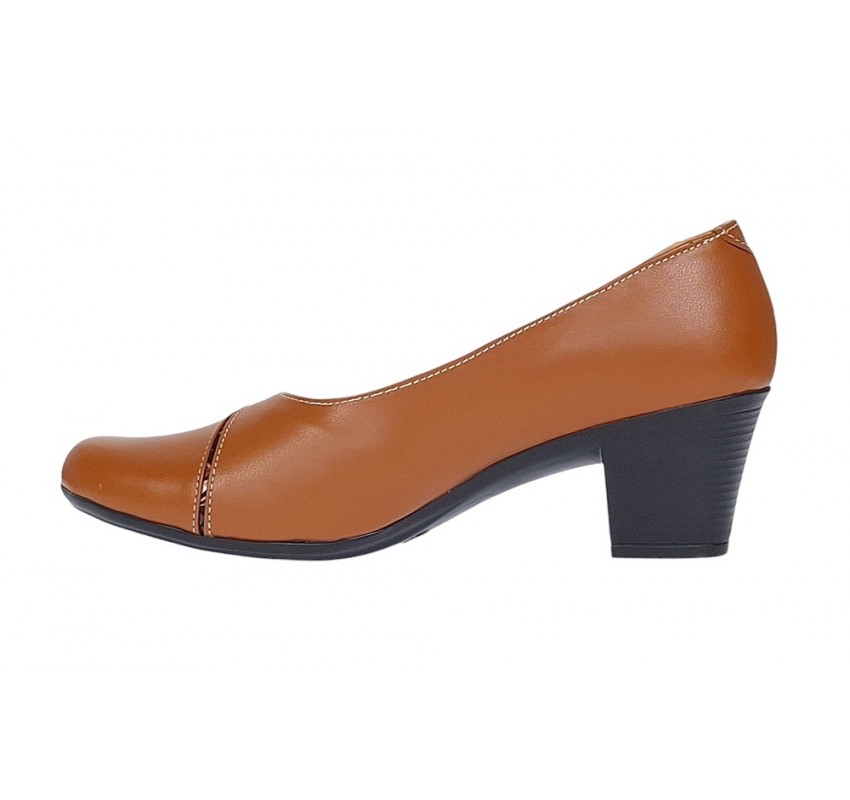 Pantofi dama eleganti din piele naturala Maro cu toc de 6cm P36CON