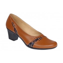 Pantofi dama eleganti din piele naturala Maro cu toc de 6cm P36CON