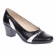 Pantofi dama eleganti, piele naturala, Negru - Alb P36NA