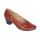 Pantofi dama eleganti din piele naturala Portocaliu cu toc de 6cm P36PORT