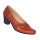 Pantofi dama eleganti din piele naturala Portocaliu cu toc de 6cm P36PORT
