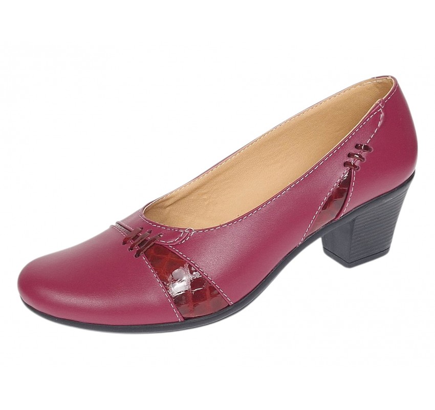 Pantofi dama eleganti piele naturala grena P36XGR