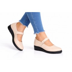 Pantofi dama casual din piele naturala Bej P38BEJ