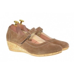 Pantofi dama casual din piele naturala intoarsa bej - P38BEJVELUR