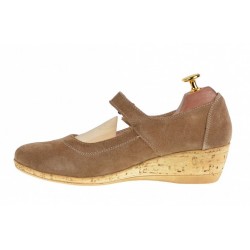Pantofi dama casual din piele naturala intoarsa bej P38BEJVELUR