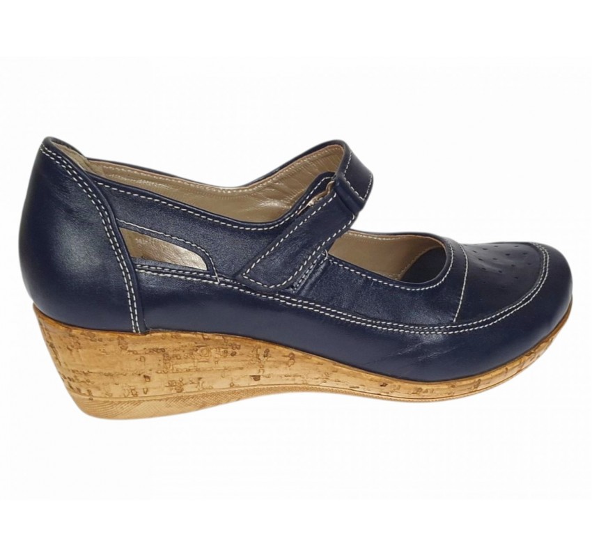 Marime 38 Pantofi dama casual din piele naturala Bleumarin P38BL5