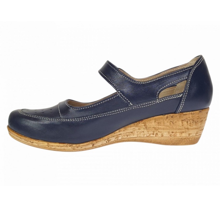 Marime 38 Pantofi dama casual din piele naturala Bleumarin P38BL5