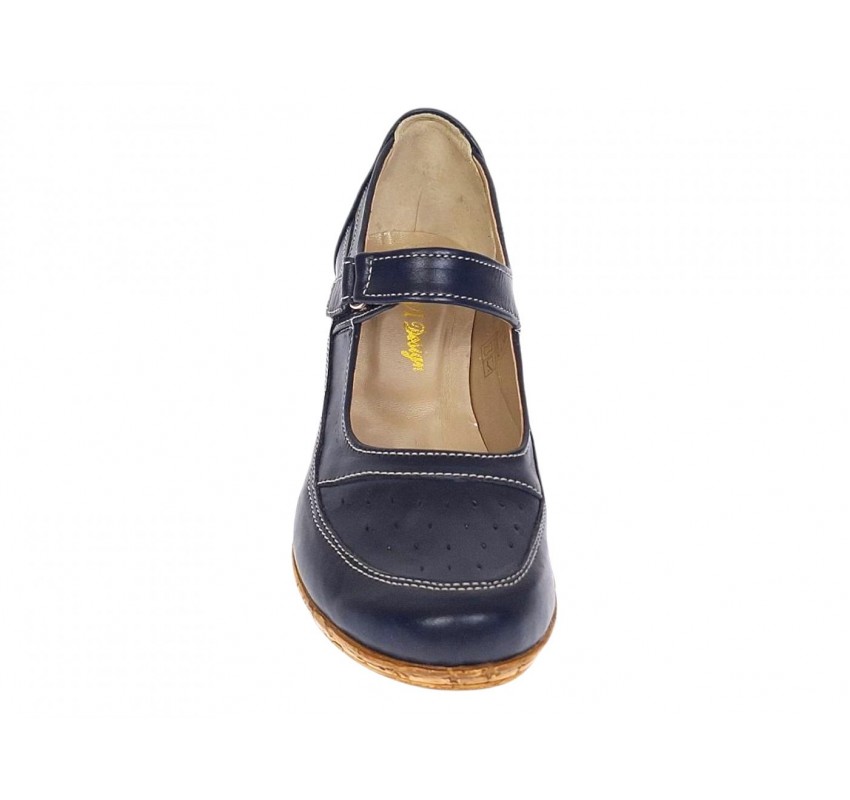 Marime 38 Pantofi dama casual din piele naturala Bleumarin P38BL5
