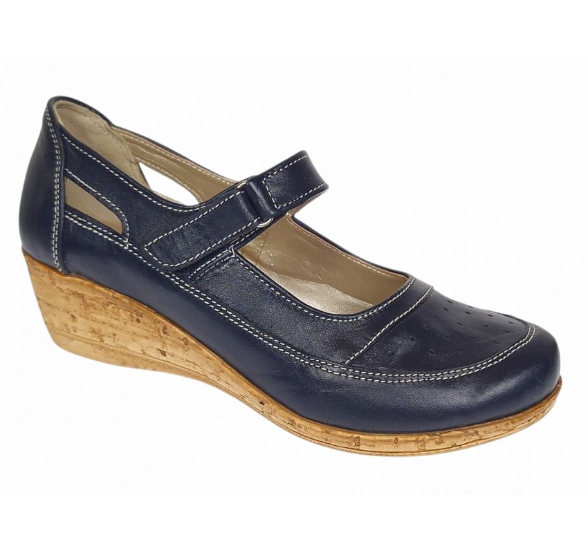 Marime 38 Pantofi dama casual din piele naturala Bleumarin P38BL5