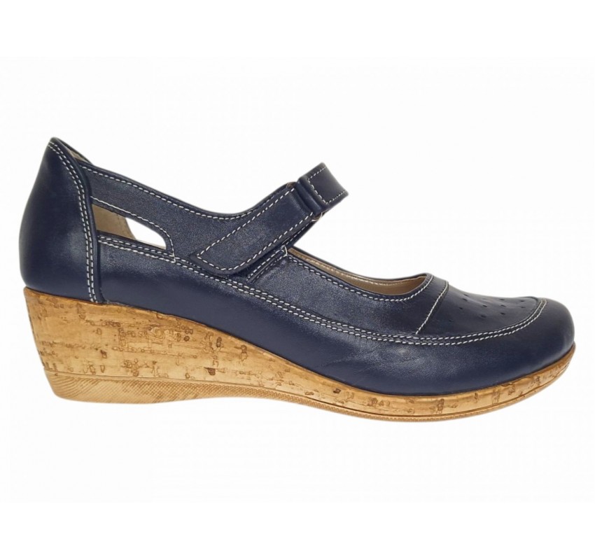 Marime 38 Pantofi dama casual din piele naturala Bleumarin P38BL5