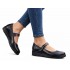 Marimea 36, 38 Pantofi dama din piele naturala cu talpa orto, negri inchidere velcro - P38N