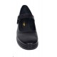 Marimea 36, 38 Pantofi dama din piele naturala cu talpa orto, negri inchidere velcro - P38N